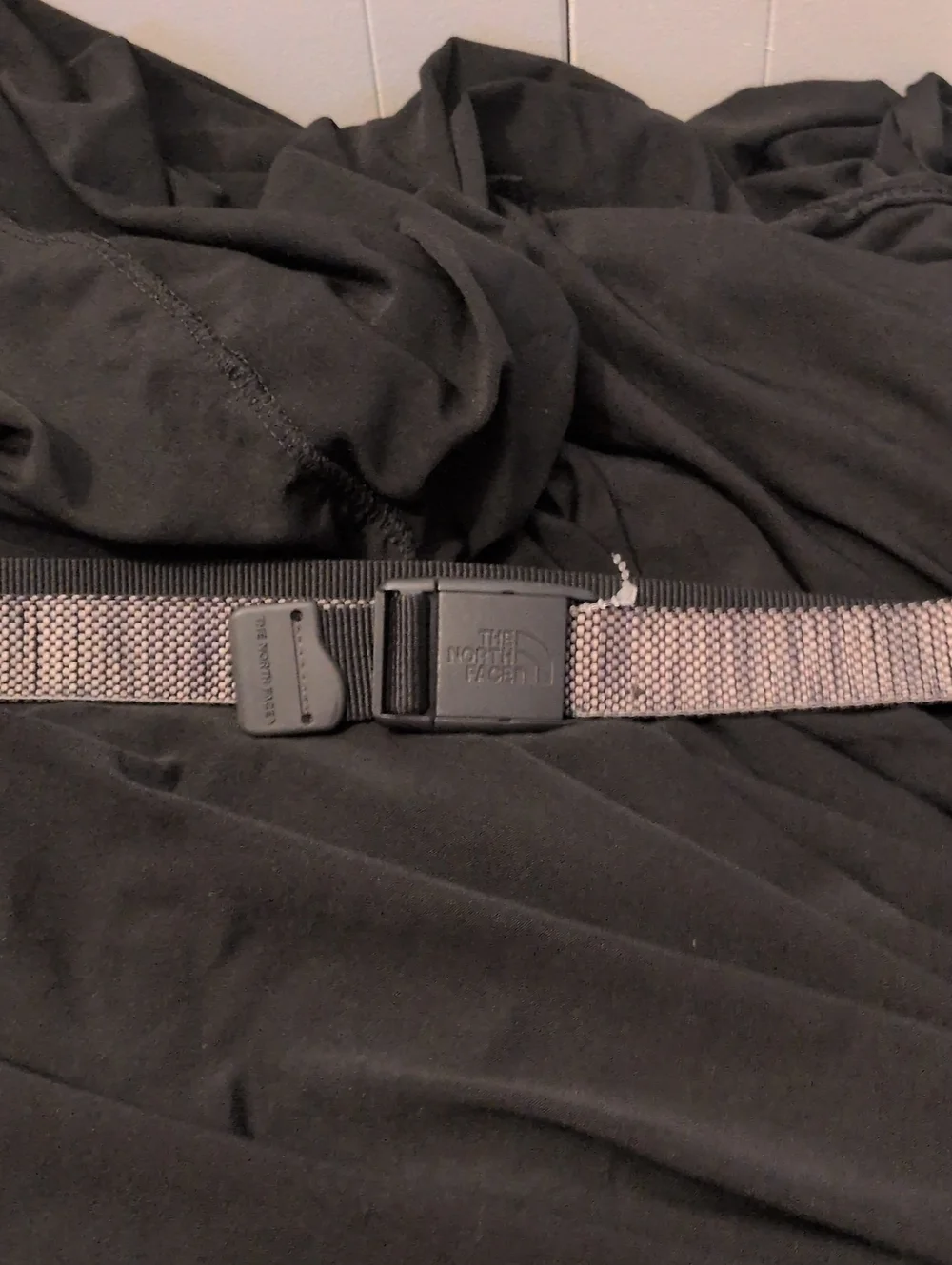The North Face Men's Black and Tan Webbing Belt with Quick-Release Buckle